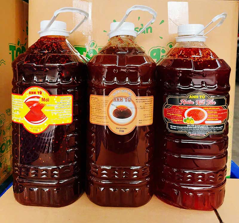 Nguyên liệu bánh tráng trộn nước sốt bò, me, tắc